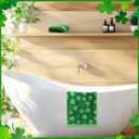 Hallswl 3pcs St. Patrick's Day Hand Towels Green Shamrock Jacquard Towel for Bath Irish Clover Cotton Soft Bathroom Kitchen Decorative Set for St. Patrick's Day Holiday Decor Gift,14 x 29 Inch