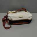 LOVEVOOK Insulated Lunch Bag for Women,Adult Lunch Box for Women,Leakproof Cooler Bag for Office Picnic Hiking Beach,Lunch Tote Bag with Adjustable Shoulder Strap (Medium, Black with Off White with Brown)