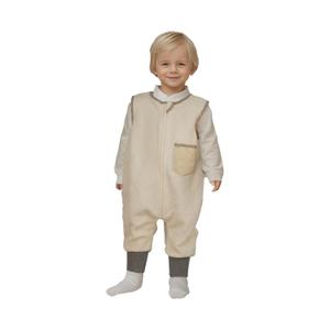 Toddler Sleep Sack with Feet (12-24 Months) Fleece Tog 2.0 Plush Soft Baby Sleep Bag Walker Wearable Blanket Sleeping Sack with Leg Sleeveless Sleeper Warm Unisex 4 Seasons (Beige)