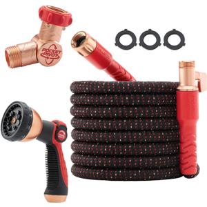 Pocket Hose Ballistic 75 FT Expandable Garden Hose w/Pocket Pivot Swivel Connector, Anti-Burst Sleeve Reinforced with Bulletproof Fiber, Lightweight, No-Kink, Compact, UV-Protected, AS SEEN ON TV