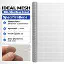 Sidasu 36in x 200in Stainless Steel Window Screen Mesh Roll Rust-Resistant DIY Replacement for Windows & Doors,Silver