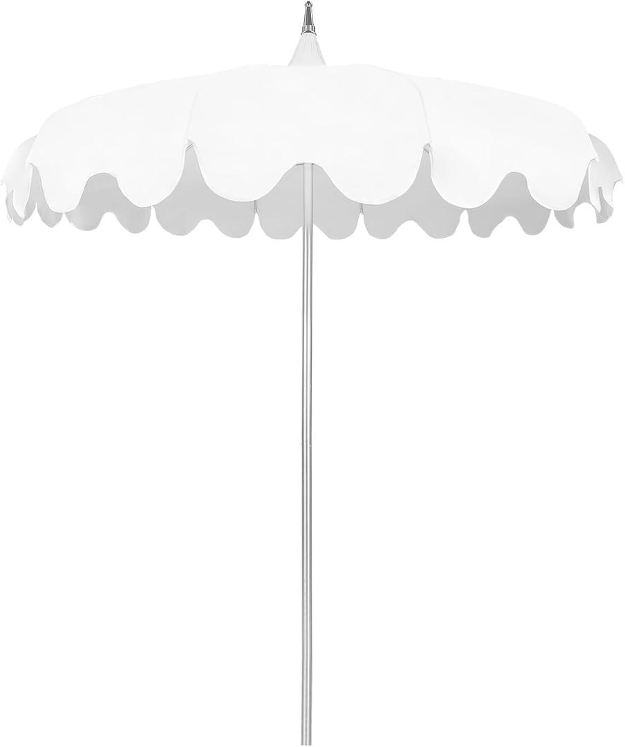 7Ft Patio Pagoda Umbrella, UV Protect Pool Umbrellas with Heavy Duty Pole, Outdoor Umbrellas for Patio, Curved-shaped Umbrella Ribs, Carry Bag