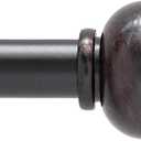 Kenney Kendall Knob Window Curtain Rod, Adjustable 28-48 Inch, Antique Rust Brown