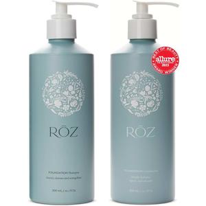 RŌZ Foundation Shampoo and Conditioner Set Duo - Sulfate-Free Hydrating Shampoo and Conditioner for Women & Men - All Hair Types | Vegan, Color-Safe, Silicone & Paraben-Free | 10.1 oz Each