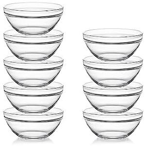 Sweejar 4 inch Small Glass Bowls Set, 7 oz Prep Bowls for Cooking, Small Bowls for Kitchen, Dessert Bowls for Ice Cream, 9 pack