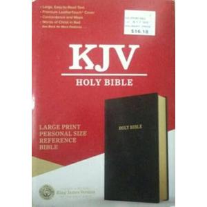 KJV Large Print Personal Size Reference Bible, Black Leathertouch, Red Letter