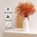 Bohemian White Ceramic Vase - for Pampas Grass, Mantel, Bookshelf, Entryway and Living Room Decor (White, 7in)