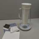 LifeStraw Home Water Pitcher, 7-Cup, White, Glass with Silicone Base, White, for Everyday Protection Against Bacteria, Parasites, Microplastics, Lead, Mercury, PFAS and a Variety of Chemicals