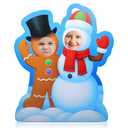 Chunful 4.2 ft Extra Large Winter Snowman & Gingerbread Man Cardboard Cutout Stand-up Life Size Christmas Winter Party Decoration Backdrop Photo Prop Standup Cut Out for Xmas Party Supply