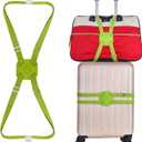 GUANJUNX Luggage Straps Bag Bungees for Add a Bag Easy to Travel Suitcase Elastic Strap Belt Long Green (Gb-002)