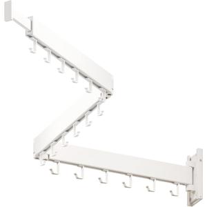 Wall Mounted Clothes Drying Rack, Collapsible, Folding, Retractable - Clothes Hanging Rack (Hooks, White)