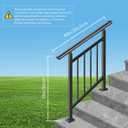 Adjustable Handrails for Outdoor Steps Black Metal Stair Railing with Flexible Angle Design, 3 Steps Handrail or Horizontal Use, Wrought Iron Hand Rails with Installation Kit