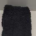 Turquoize Non Slip Black Bathroom Rug Extra Long Chenille Bath Rug 47x17 Super Water Absorbent & Soft Washable Shaggy Bath Rug for Bathroom, Black