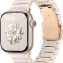 V.R.HOPE Apple Watch Band for Series 11/10/9/8/7/Ultra3 46mm45mm44mm42mm49mm Fashion Lightweight Resin Dressy Strap for Women Bracelet Compatible with iWatch Series 6/5/4/3/2/1/SEOatmeal