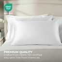 Pure Bedding Satin Pillowcase 2 Pack - Queen Size (20"x30", White) - Silky Pillow Cases for Hair and Skin - Satin Pillow Covers with Envelope Closure - Extra Soft Premium Microfiber