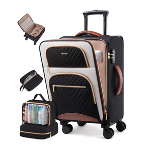 LOVEVOOK Carry on Luggage 22x14x9 Airline Approved, Large Waterproof Carry on Suitcase with 3 Packing Cubes,Lightweight Softside Underseat Travel Luggage with 360° Wheels,Laptop Compartment,TSA Lock