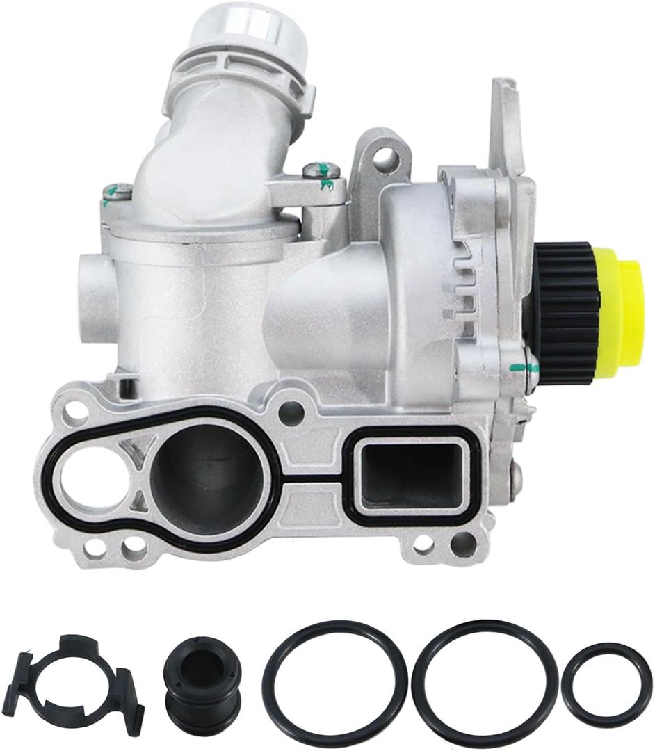 Aluminum Water Pump Compatible with 2008-2016 Audi A3 A4 A5 A6 Q3 Q5 TT Quattro Allroad, VW Tiguan Jetta Golf GTI Eos Beetle CC GTI Passat 2.0L, 06H121026CQ 06H121026AB 06H121026AE