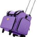 LUXJA Serger Case with Detachable Trolley Dolly, Bag with Removable Padding Pad (Fit for Most Standard Machines), Purple