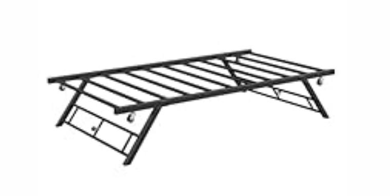 GarveeHome Stand Up Trundle Day Bed,Pop Up Trundle,Twin Trundle Bed Frame Only,Metal Slats Support with Lockable Casters,