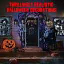 2 x Scary Halloween Curtains, 2 Pcs Creepy Halloween Windows Silhouette, Outside Blood Windows Decorations, Suitability Indoor Outdoor Horror Theme Party Window Decor