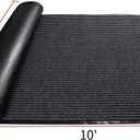 TANYOYO 3' X 10' Commercial Grade Door Floor Mat Brush Step Entrance Mat Vinyl Backed Utility Doormat Heavy Duty Floor Rugs Commercial Outdoor Carpet Indoor Entrance MatGrey