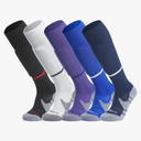 APTESOL Unisex Knee High Soccer Socks for youth kids adult, Team Sport Compression Long Cushion Socks for Outdoor Activity Girls (5-Pair) [5 pack Multicolor, X-Small]