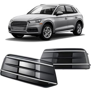 GearUp 1 Pair Front Driving Fog Light Bezel Cover for Audi Q5 2018-2020 Replaces 80A807679D, 80A807680D