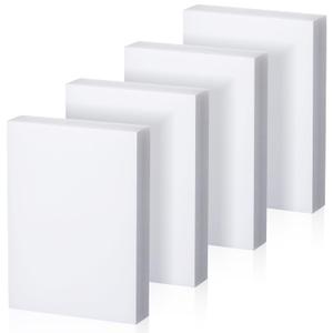Frienda 4 Pcs 3/4 Thick, 4 x 3 White Hdpe Sheet Hdpe Plastic Sheet High Density Polyethylene Board Rectangular Solid Tapping Block for DIY Projects Home Floor Improvement