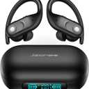 Wireless Earbuds Bluetooth Headphones 130Hrs Playtime with 2500mAh Wireless Charging Case LED Diaplay Hi-Fi Waterproof Over Ear Earphones for Sports Running Workout Gaming (Black)