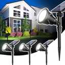 ROSHWEY Solar Outdoor Lights, Waterproof Solar Yard Lights 600LM Spot Light Outdoor for Tree Pathway Walkway Driveway Patio (Cool White, 4Pack)