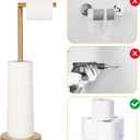 Toilet Paper Holder Stand, Bathroom Toilet Paper Stainless Steel Pedestal Tissue Roll Holder, Free Standing Toilet Paper HolderGold