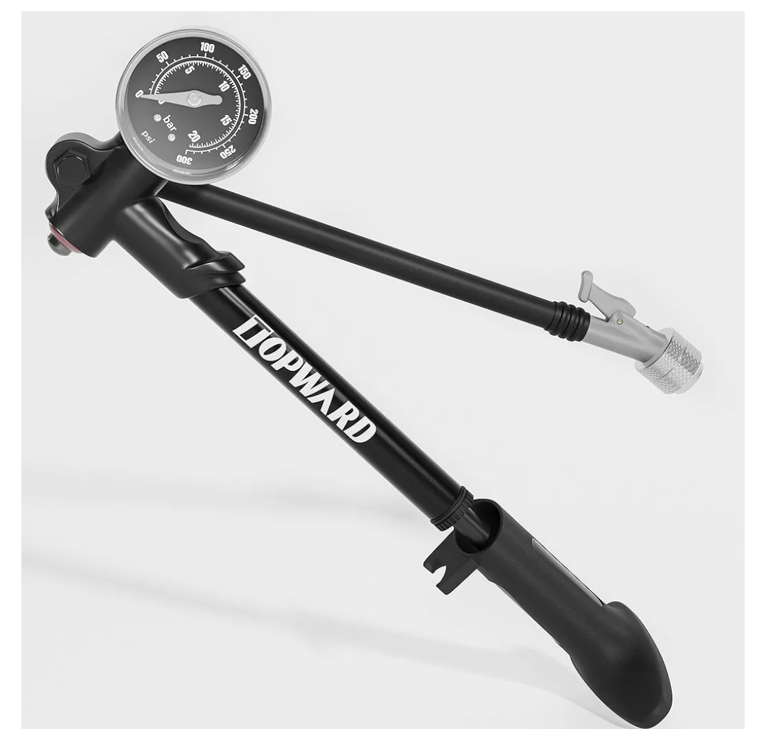 MTB Shock Pump 300 PSI, High Pressure Mountain Bikes Pump for Air Fork & Rear Suspension - Lightweight & Portable