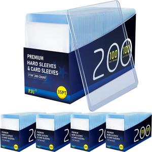 1000 Hard Plastic Card Sleeves, Premium Baseball Card Protectors, 3"x 4" Trading Cards Sleeves, Sports Game Cards Holder Top Cases (500 Hard Sleeve + 500 Soft Sleeve)