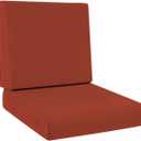 HEBE Outdoor Chair Cushions Set 22 x 22 Inch Waterproof Deep Seat Patio Cushion for Patio Furniture with Fade Resistant, Removable Cover & Handle for Sofa Couch, Wine Red