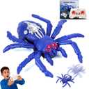 Wall Climbing Spider Remote Control Toy, RC Creepy Crawly Spider with LED Red Eyes, Climbs Walls & Ceilings, Fast Moving Prank Toy for Kids 3+, Indoor Halloween Christmas Birthday Gift (Purple), 8.5 inches x 8.9 inches x 1.8 inches