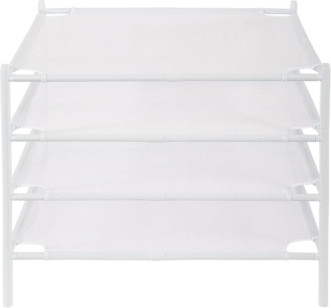 STO STO Sweater Drying Rack, 4-Pack Stackable Mesh Clothes Drying Rack, Laundry Drying Rack for Sweaters, Socks, Toys, White