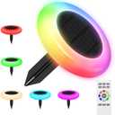 intelamp Solar Lights Outdoor, 6Pack Solar Garden Lights with Remote Control, Pathway Light Waterproof Color Changing for Yard Lawn Patio Pathway Landscape Walkway Pool Decoration