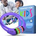 Büchel Bike Locks Cable for Kids - Colorful & Keyless - Secure Your Child's Bike - Easy-to-Use Bicycle Accessory, High Security 5 Digit Resettable Combination Coiling Bicycle Lock, Anti Theft Purple