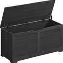 VASAGLE Storage Chest, Storage Bench with 2 Safety Hinges, Farmhouse Style, 15.7 x 39.4 x 18.3 Inches, for Entryway, Bedroom, Living Room, Charcoal Gray ULSB061B01