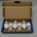 GOSCHE 6-Pack E12 LED Ceiling Fan Light Bulbs, 60 Watts Equivalent Candelabra LED Light Bulbs, Type B Light Bulb for Chandelier, Candle Lightbulbs, Non-Dimmable, 5000K Daylight, 6 Pcs (White)