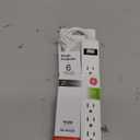 GE 6-Outlet Surge Protector, 2 Ft Extension Cord, Power Strip, 450 Joules, Twist-to-Close Safety Covers, UL Listed, White, 33656 (1 Pack)