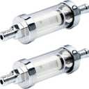 5/16 inch 9747 Inline Fuel Filter With Clear View Glass And Chrome (2)
