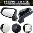 Left Driver Side Mirror Compatible with Toyota RAV4 2019 2020 2021 2022 2023 2024 Power Heated Turn Signal Blind Spot Door Rear View Mirrors 8 Pins Black