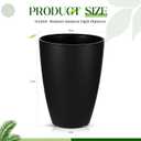 2 Pack 14 Inch Tall Planters for Outdoor Indoor Plants, Black Round Resin Plant Flower Pots with Drainage Hole for Front Porch Patio Garden Deck Living Room Decor