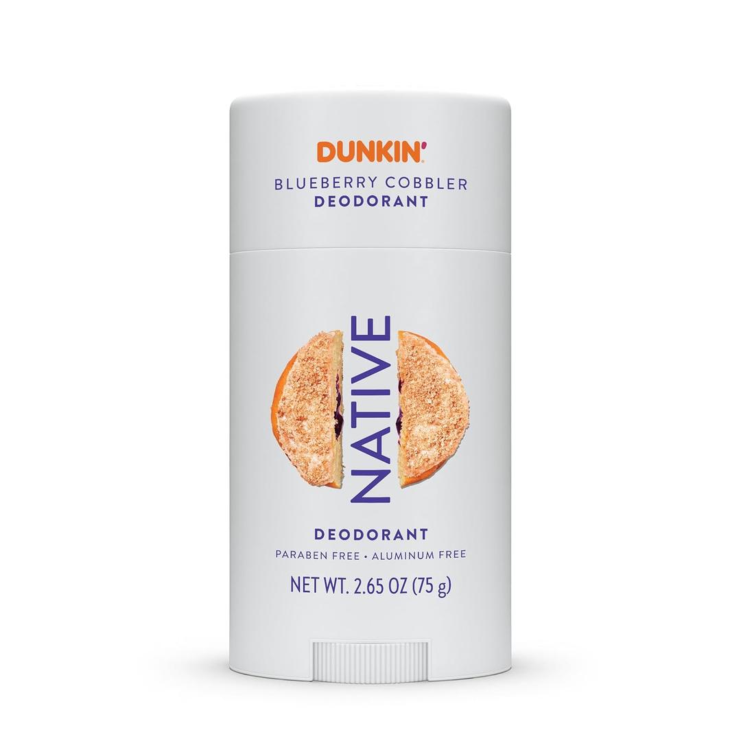 Native Deodorant | Limited Dunkin Donuts Edition | Aluminum Free with Baking Soda, Probiotics, Coconut Oil and Shea Butter | Blueberry Cobbler 2.65oz