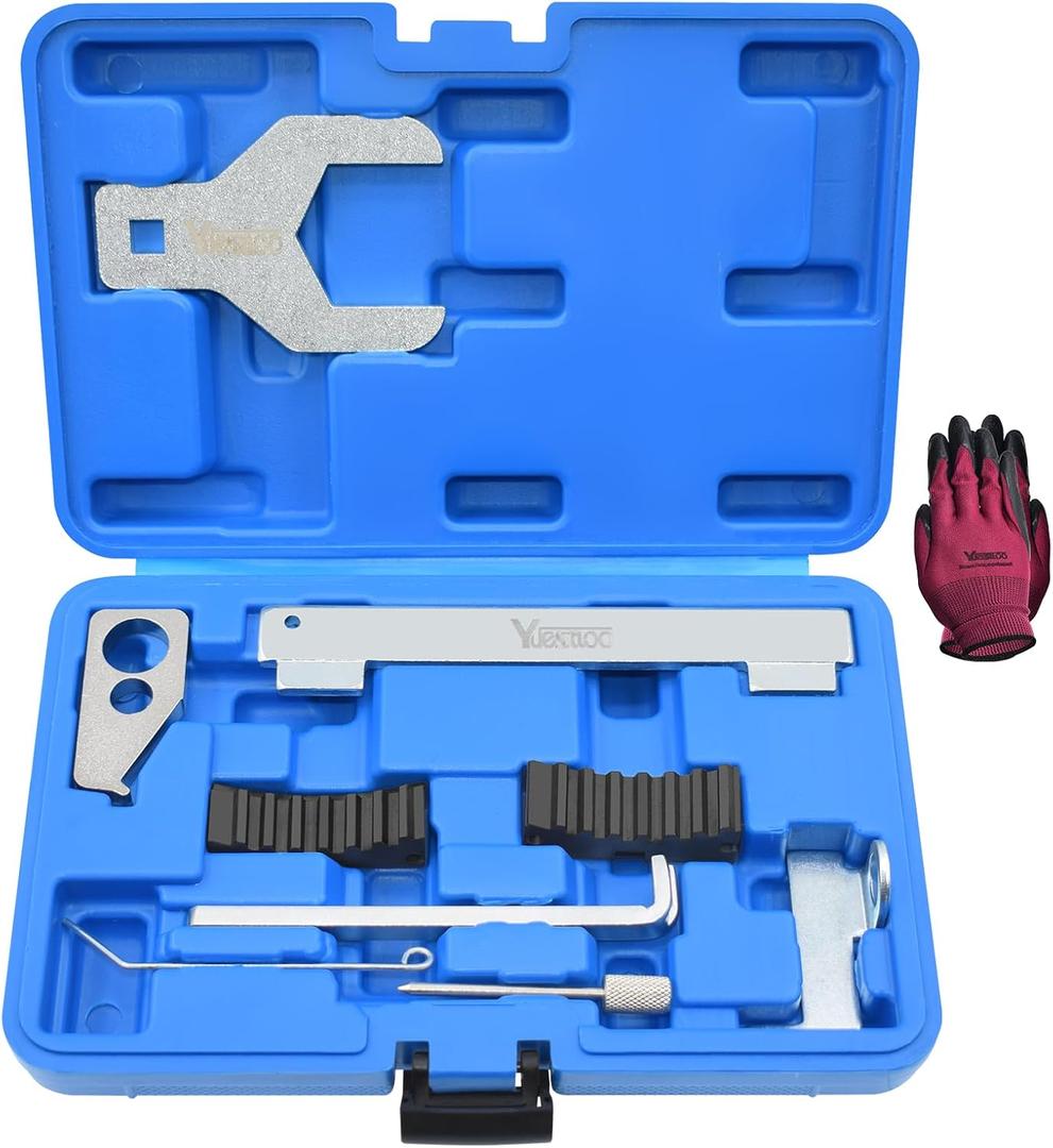 9PCS Engine Camshaft Alignment Locking Timing Tool Kit with Water Pump Wrench, Compatible with Chevrolet Cruze Aveo Orlando Vauxhall Opel Astra Mervia Vectra Zafira Alfa Romeo Fiat 16V 1.4 1.6 1.8