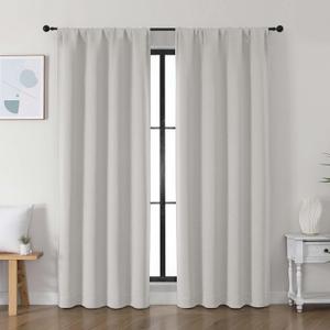 Simplebrand Ava Natural Blackout Curtains for Bedroom, 72 Inch Length, 2 Panels Set, Privacy Thermal Insulated Rod Pocket Window Curtains for Patio, French Door, W40 x L72 Inch