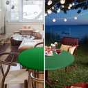 Obstal Fitted Round Green Table Cloth, Reversible Waterproof Stain Resistant Elastic Stretch Tablecloth, Wipe Clean Table Cover for Outdoor/Indoor Use, Fits Round Tables up to 40" - 44" Diameter