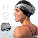 BENICE Silicone Swim Cap for Long Hair - X-Large Waterproof Swim Hat for Men Women Adults, Dreadlocks, Braids, Curls & Afros, Black