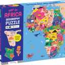 Mudpuppy Map of Africa  70 Piece Geography Puzzle with Country-Shaped Pieces and Iconic Landscapes Cultural Items and More